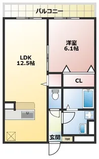 アンプルールフェール六反【3階】の間取り