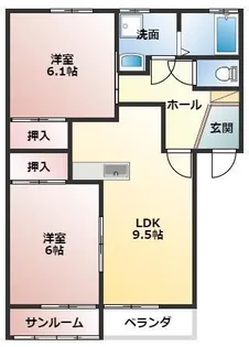 コンフォートハイツI【2階】の間取り