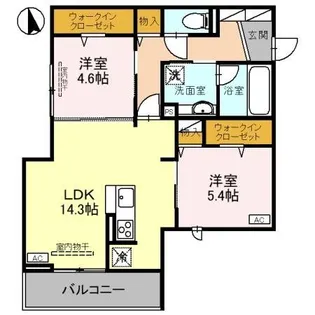 D-GLANZ EAST【2階】の間取り