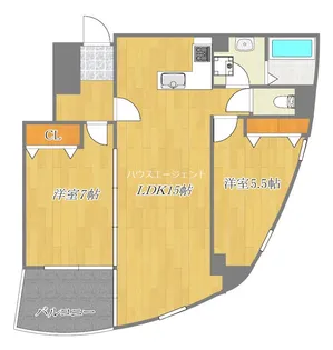 クリスタルタワー【3階】の間取り