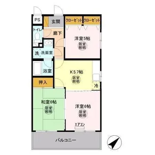 グランデージ長浦【3階】の間取り