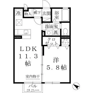 コンフォール・ヴィラ C棟【1階】の間取り