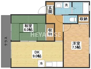 タウンハイツやました【1階】の間取り