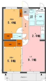 プランドール柳原【2階】の間取り