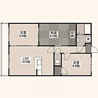パークヒルズ天水【1階】の間取り