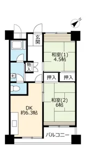 UR洛西新林【2階】の間取り