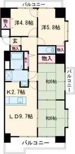 ライオンズマンション川原町【3階】の間取り