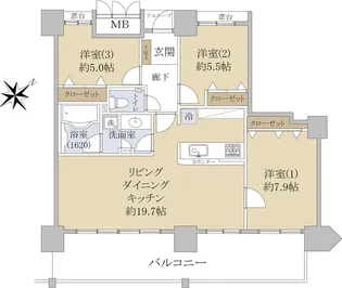 アップルタワー東京キャナルコート【18階】の間取り