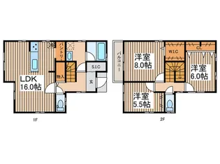 神奈川県大和市下鶴間【一戸建】の間取り