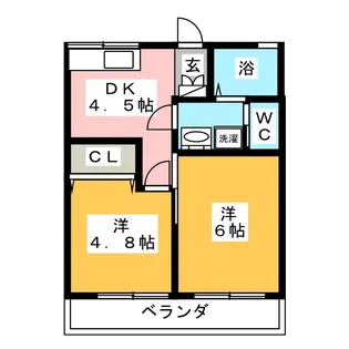 実徳ハイツ【1階】の間取り