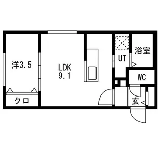 北海道札幌市白石区本通12丁目南【マンション】の間取り
