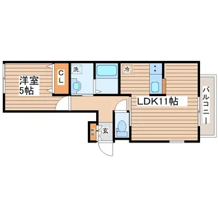 クレアーレ旭ヶ丘【1階】の間取り