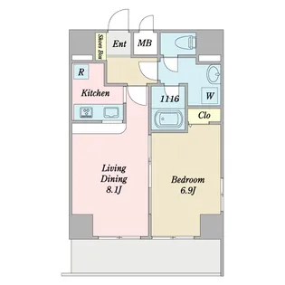 1LDKの間取り画像