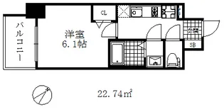 エステムコート神戸グランスタイル【13階】の間取り