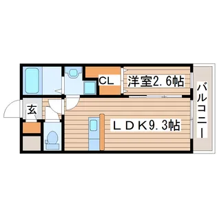 オリンピア長町【1階】の間取り