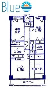 ヒルサイドヴィラ東戸塚【2階】の間取り