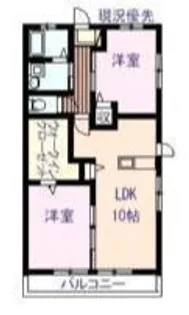 広島県福山市水呑町【アパート】の間取り