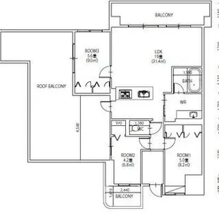 グランドパレス守恒III【6階】の間取り