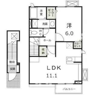 群馬県高崎市金古町【アパート】の間取り