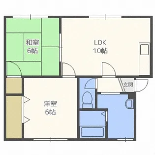北海道札幌市西区西野六条2【アパート】の間取り
