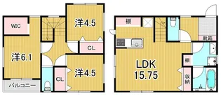 東京都足立区六町2【一戸建】の間取り