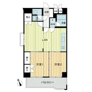 ライオンズマンション安里【6階】の間取り