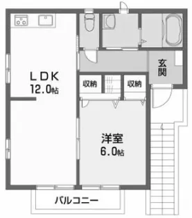 クレシエンド西垣生 A・B棟【2階】の間取り