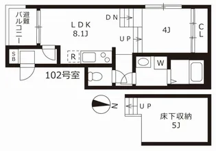 愛知県名古屋市瑞穂区神前町2【アパート】の間取り
