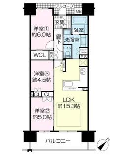 ファインレジデンス南草津【2階】の間取り