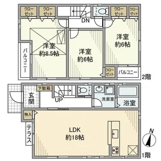東京都町田市南大谷【一戸建】の間取り