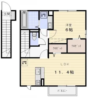 ジーウィズダム B【2階】の間取り