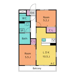 ルーエ花園01【2階】の間取り