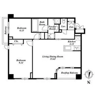 KDXレジデンス半蔵門【8階】の間取り