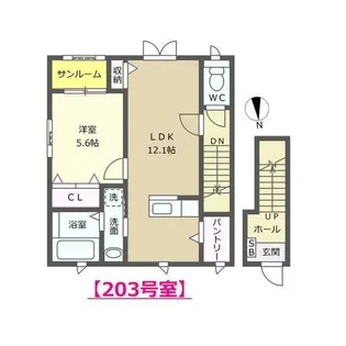 カナディアンビレッジKuisa(クイサ)II【2階】の間取り