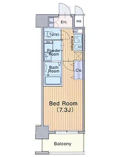 ミュプレ北浜【7階】の間取り