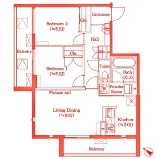フィカーサ横浜【2階】の間取り