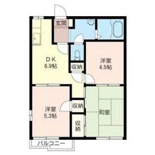 ドミールリン B号棟【2階】の間取り