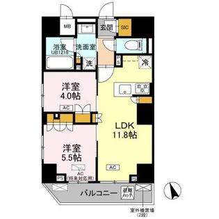 リーラ品川戸越【13階】の間取り