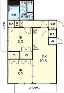 ヒルクレストフォーエス水前寺【3階】の間取り