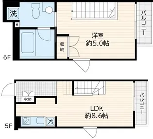 Fullea若松河田【6階】の間取り