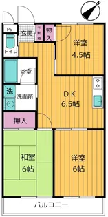 第7フラワーハイツ【2階】の間取り