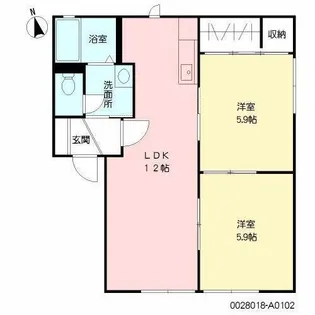 ビューラーK1【1階】の間取り