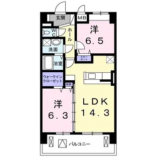 アルバータVII【5階】の間取り