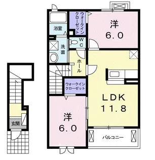 ルサルカ A棟【2階】の間取り