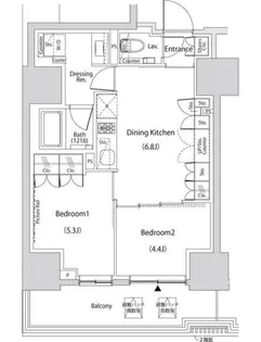 ザ・パークハビオ新中野【6階】の間取り