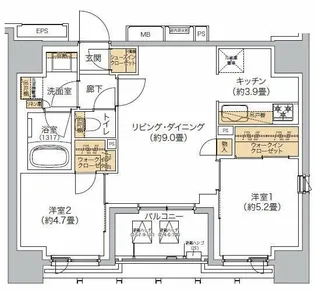 リビオメゾン西麻布【9階】の間取り