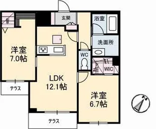 アベニール千鶴【1階】の間取り