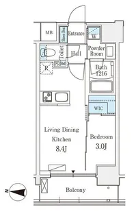 デュオフラッツ池袋【7階】の間取り