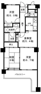 Kコーポ八乙女【3階】の間取り