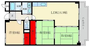 ヒルサイドテラス牧野【3階】の間取り